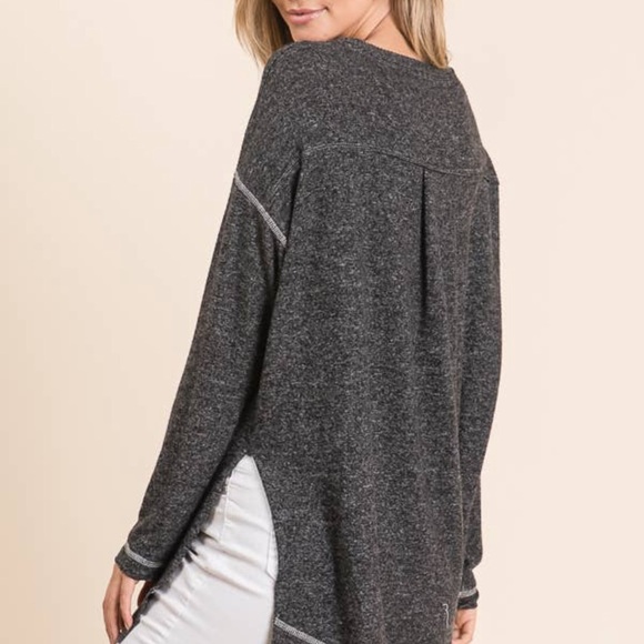 Charcoal grey long sleeve top - Picture 3 of 4